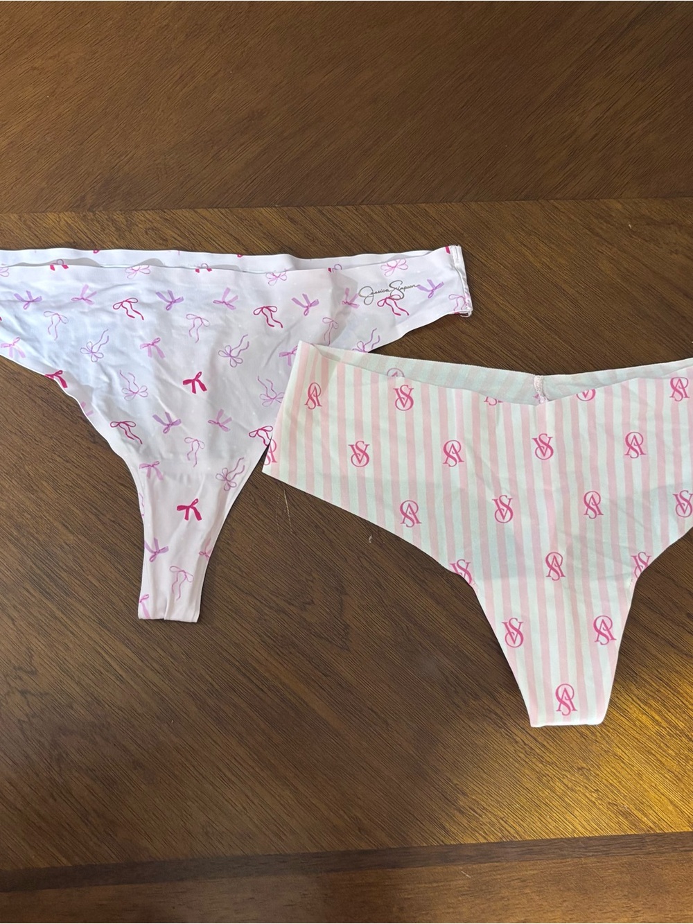 Victoria's Secret Pink Patterned thong Panty Duo